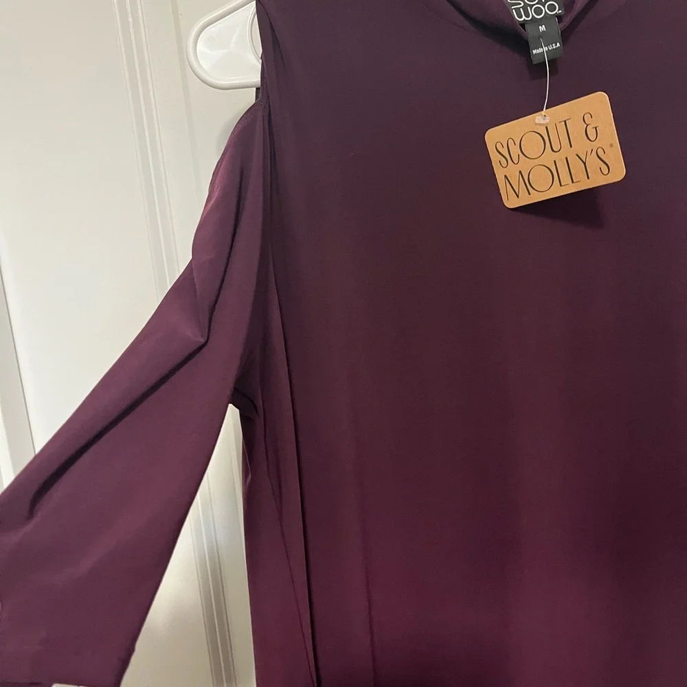 Scout and Molly Dress - Mock Neck Dress in Medium- Eggplant- NWT - Picture 2 of 8